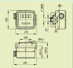 dimensions of diesel fuel flow meter